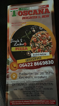 Pizzeria Toscana Anzefahr à Kirchhain menu