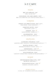 Menu / carte de Brasserie Thi à Munich