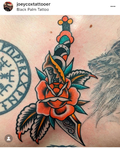 Explore booty tattoo ideas, creative tattoo ideas in Orange, available at Black Palm Tattoo