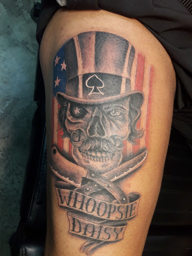 Explore jake the dog tattoo ideas, creative tattoo ideas in Cocoa Beach, available at The Corner Tattoo and Piercing Studio