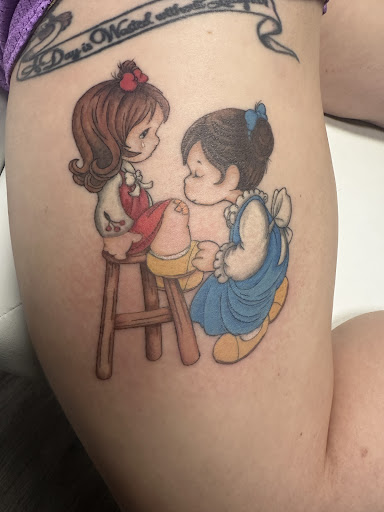 Explore finger lettering tattoo ideas, creative tattoo ideas in Merrillville, available at Sacred Moon Private Tattoo Studio