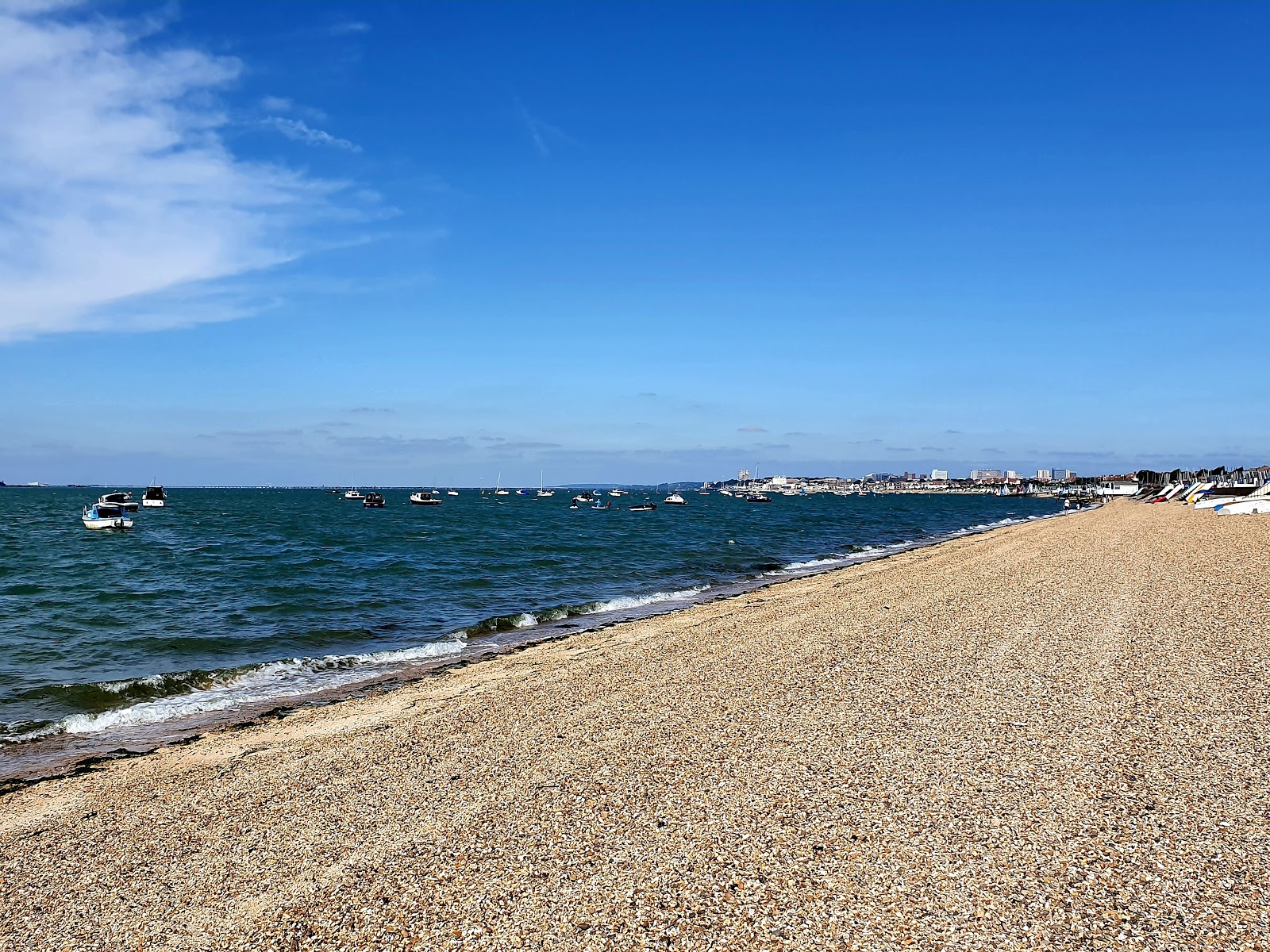 Photo of Shoebury beach with blue pure water surface