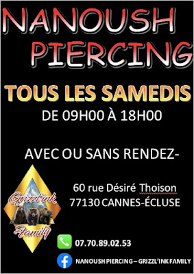 Nanoush piercing à Cannes-Écluse