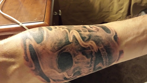 Explore large thigh tattoo ideas, creative tattoo ideas in Arlington, available at Urbans Tattoo & Piercing Studio