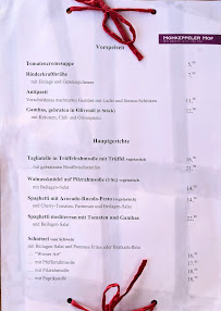 Menu du Hohkeppeler Hof à Lindlar