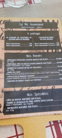 Le Pic Gourmand à Andernos-les-Bains menu