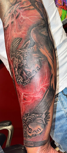 Explore tattoo ideas day of the dead, creative tattoo ideas in Houston, available at Sintown Tattoo Studio
