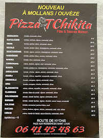 Menu du Pizza TChikita à Mollans-sur-Ouvèze