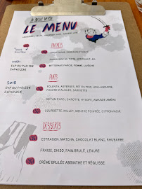 Restaurant biologique La Belle Verte à Toulouse (le menu)