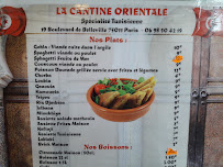 Menu / carte de La Table de Tunis à Paris
