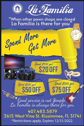 Pawn Shop «La Familia Pawn and Jewelry», reviews and photos, 3615 W Vine St, Kissimmee, FL 34741, USA