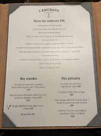 Restaurant de fruits de mer L'Ancrage à Saint-Malo (le menu)