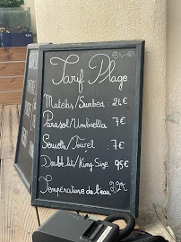 Ruhl Plage à Nice menu