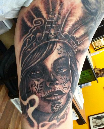 Explore belle tattoo ideas, creative tattoo ideas in Stockton, available at THE PIRATES LOUNGE TATTOO PARLOR
