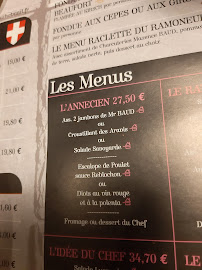 Ramoneur Savoyard à Annecy menu