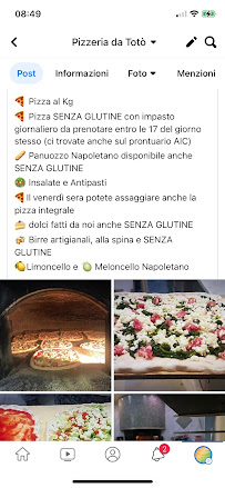 Carte du Pizzeria da Totò e un pò di Napoli à Marina di Pietrasanta