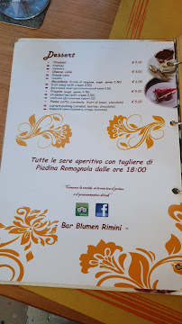 Bar Piadineria Blumen à Rimini menu