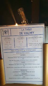 La Table de Valmy à Argelès-sur-Mer menu