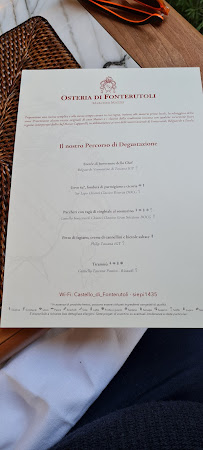 Carte du Osteria Di Fonterutoli à Castellina in Chianti