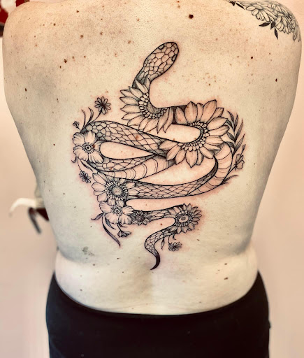 Explore sky tattoo ideas, creative tattoo ideas in Batavia, available at The Pretty Pin-Up Tattoo Parlor
