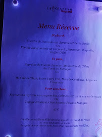 La Réserve Gayrard à Les Issambres menu