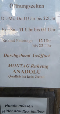 Kebaphaus Anadolu à Olpe menu