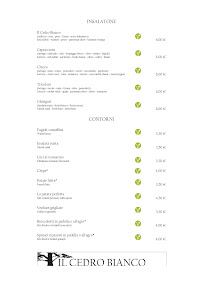 Carte du Ristorante Pizzeria Il Cedro Bianco à Orvieto