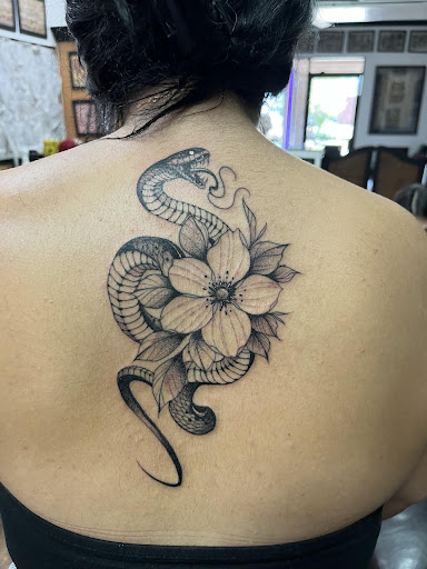 Explore skull tattoo sleeve ideas, creative tattoo ideas in Fresno, available at American High Voltage Tattoo