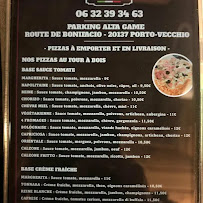 Carte du Pizza Alta à Porto-Vecchio
