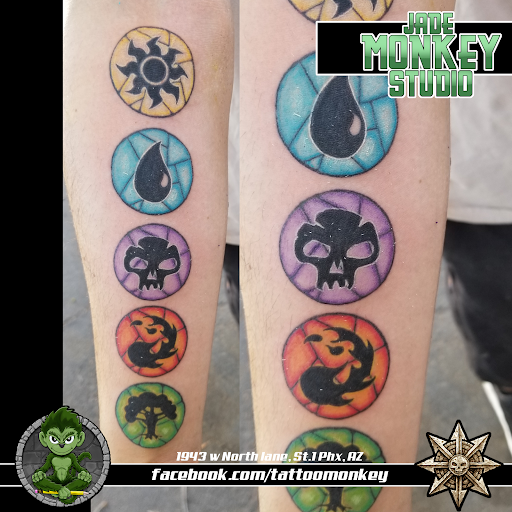 Explore skull hand tattoo ideas, creative tattoo ideas in Phoenix, available at Jade Monkey Studio