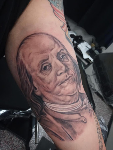 Explore forearm male tattoo ideas, creative tattoo ideas in Rogers, available at Jimmy Romance Tattoo & Body Piercing