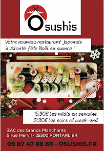 Restaurant japonais O SUSHIS à Pontarlier (la carte)