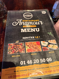 Anamour Kebab Boulogne Billancourt à Boulogne-Billancourt menu