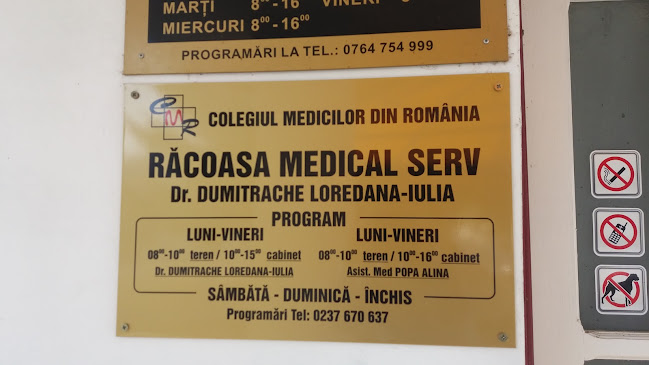 Opinii despre Cabinet Medical Dumitrache Loredana în Răcoasa - Doctor