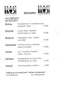 Restaurant, Metzgerei Traube à Oberstenfeld carte