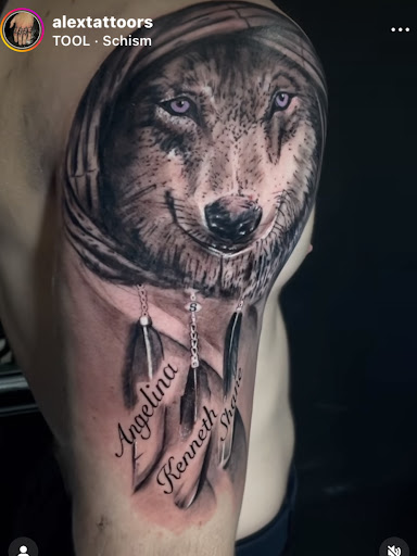 Explore shoulder tattoo ideas men, creative tattoo ideas in Goose Creek, available at Red Kirin Tattoo