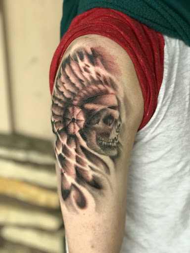 Explore egyptian sleeve tattoo ideas, creative tattoo ideas in Roscoe, available at Elevated Ink Tattoo