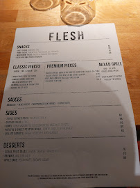 Carte du FLESH restaurant à Paris