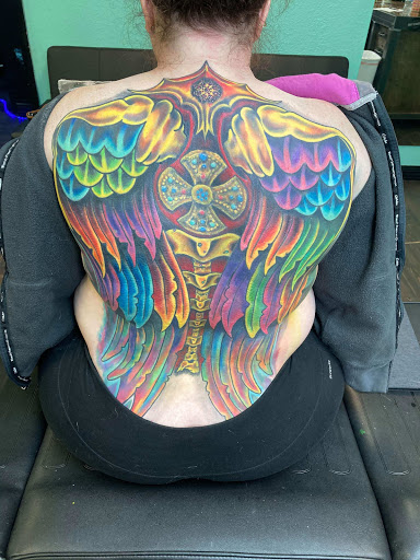 Explore shield maiden tattoo ideas, creative tattoo ideas in Mckinney, available at Borrowed Time Fine Art Gallery Tattoo Shop