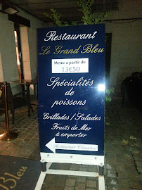 Le Grand Bleu à Saumur menu
