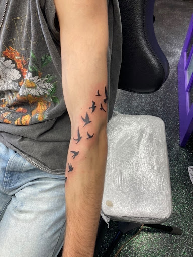Explore japanese forearm tattoo ideas, creative tattoo ideas in Slippery Rock, available at Dinky Dachshund Tattoo Parlor