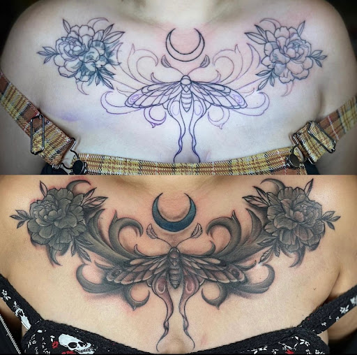 Explore stick and poke tattoos ideas, creative tattoo ideas in Peoria, available at Modern Ink Tattoo