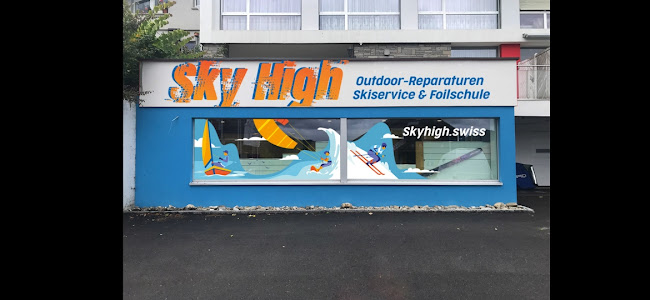 Sky High Segelmacher, Surfshop, Schule&surfreparaturen Ski & Snb-service. Armstrongfoils.ch.Wingfoil speziell-Shop & Schule.