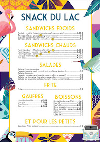 Menu du Snack du lac à Orgelet