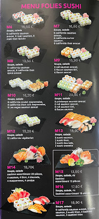 Folie’s Sushi à Eaubonne menu