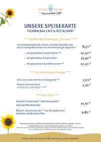Menu du Thermalbad Café à Bad Ditzenbach