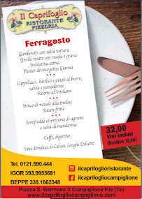 Ristorante Pizzeria Il Caprifoglio à Campiglione-Fenile menu