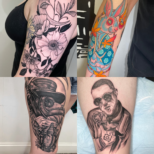Explore men leg tattoo ideas, creative tattoo ideas in Camp Hill, available at Camp Hill Collective Tattoo and PMU