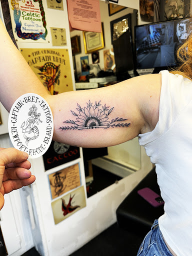 Explore half sleeve skull tattoo ideas, creative tattoo ideas in Newport, available at Tattoos by Captain Bret