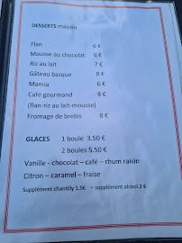 Chez Pablo à Saint-Jean-de-Luz menu